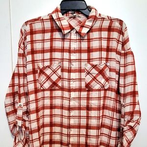 Entro Plaid Roll Tab Long Sleeve Button Up Shirt